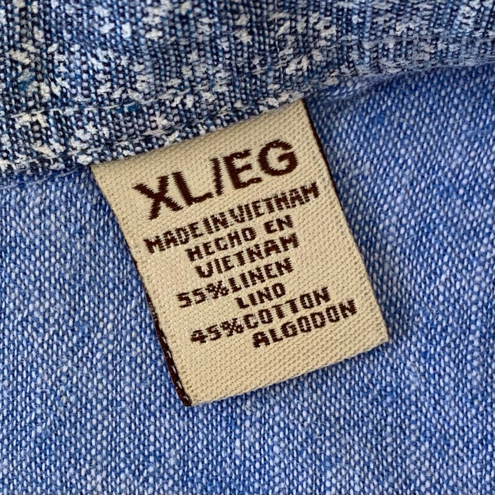 Age of Wisdom Chambray Linen Blend Shirt - Picture 10 of 10
